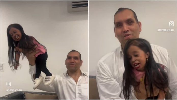Khali lifted the world's smallest woman on his palm, this is how people reacted after watching the video