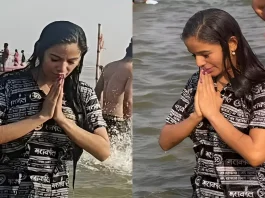 Poonam Pandey took a holy dip in Maha Kumbh, said- 'All sins...'